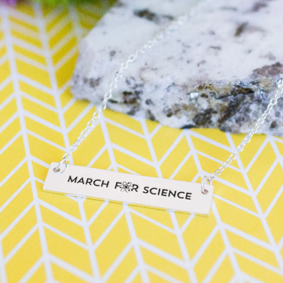 March for Science Gold / Silver Bar Necklace