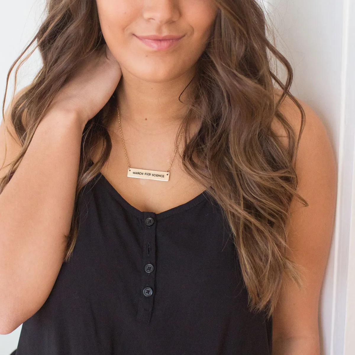 March for Science Gold / Silver Bar Necklace