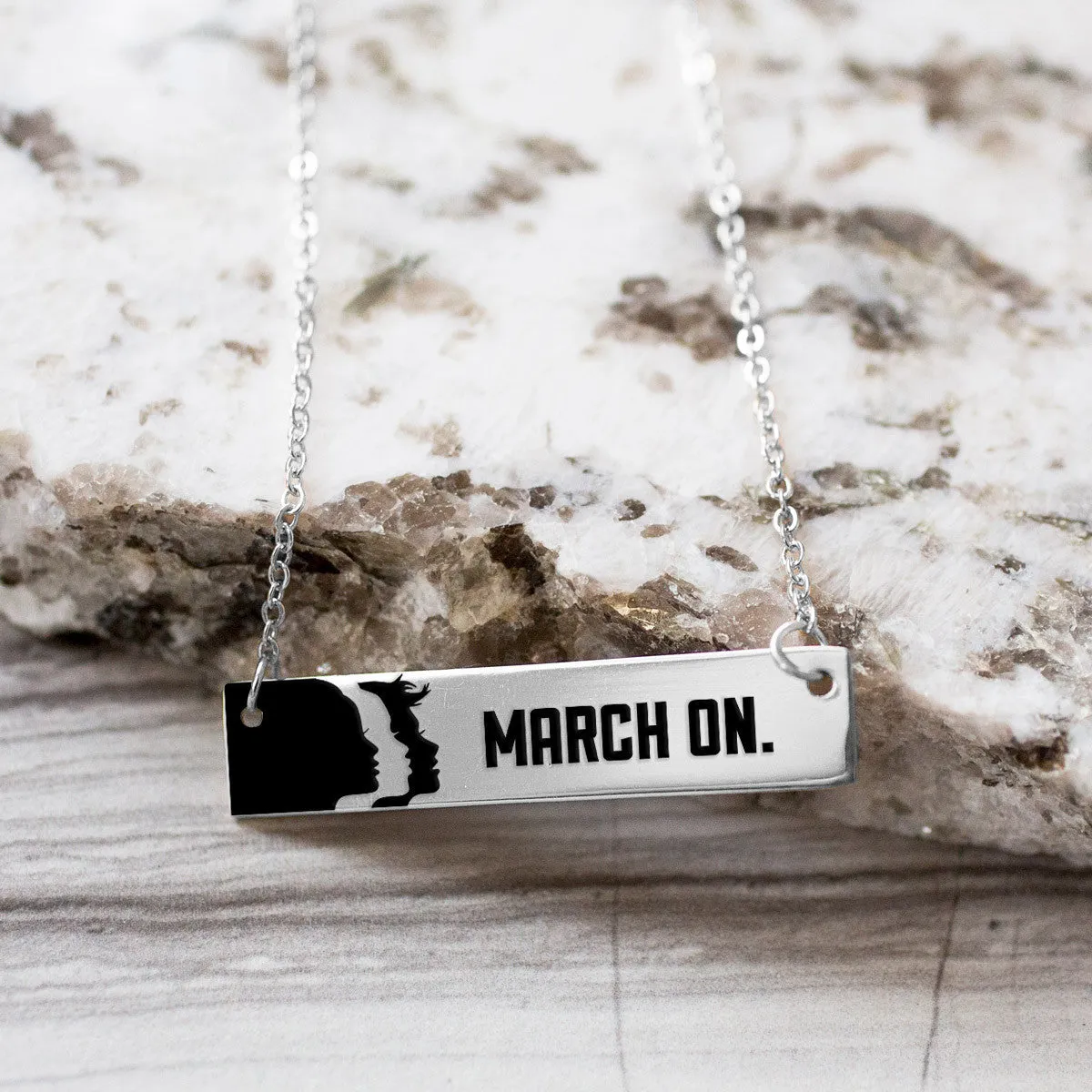 March On Bar Gold / Silver Necklace
