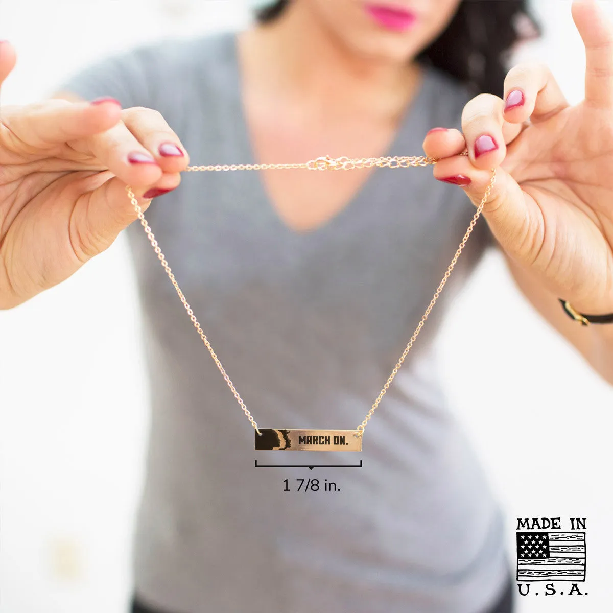 March On Bar Gold / Silver Necklace