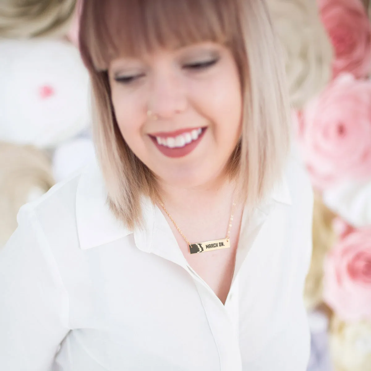 March On Bar Gold / Silver Necklace