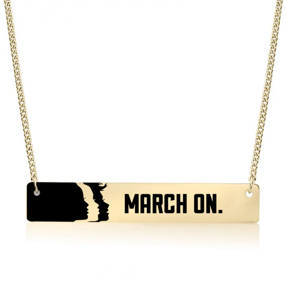 March On Bar Gold / Silver Necklace