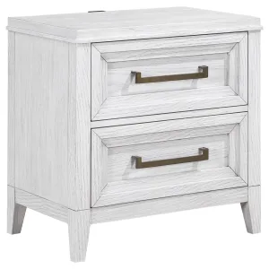 Marielle 2-drawer Nightstand Bedside Table Distressed White