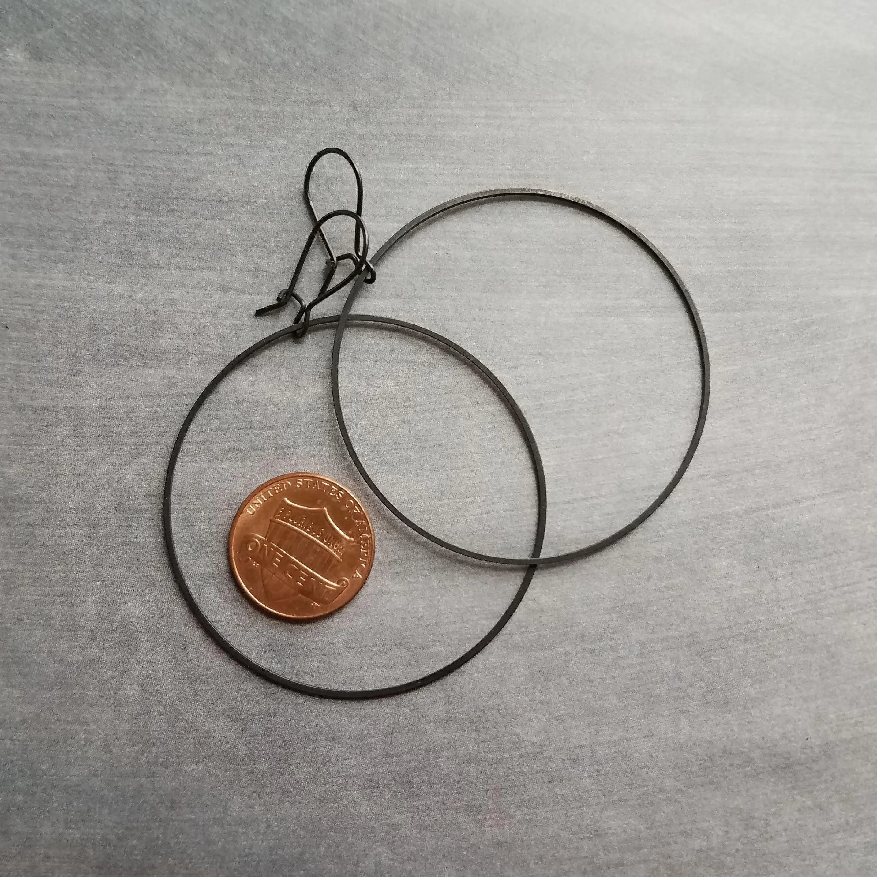 Matte Black Circle Earrings, matte black earring, matte black hoop, thin black hoop, large black circle, skinny black hoop, round matt black