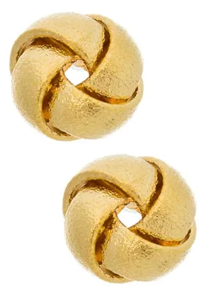 Matte Gold Tone Knot Earrings