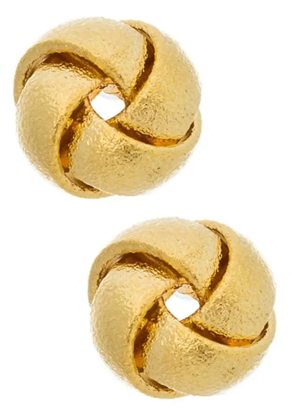 Matte Gold Tone Knot Earrings