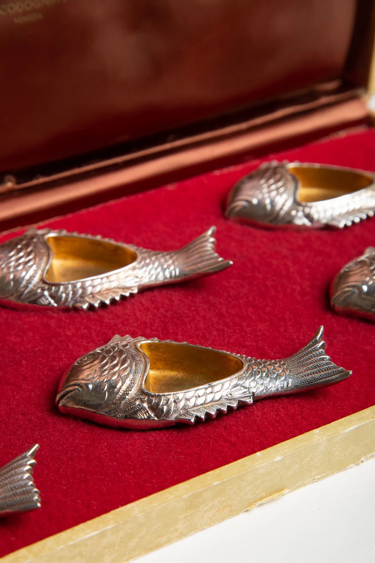 MAXFIELD PRIVATE COLLECTION | 1940'S ATTILIO CODOGNATO SET OF 12 VENETIAN SILVER SALT CELLARS