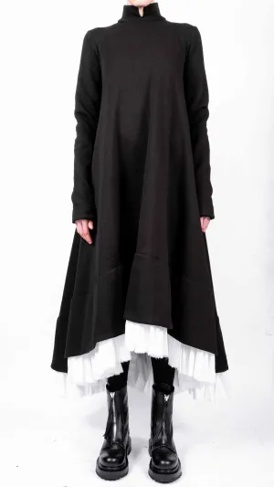 Maxi Sweatshirt Dress with Structured Bottom