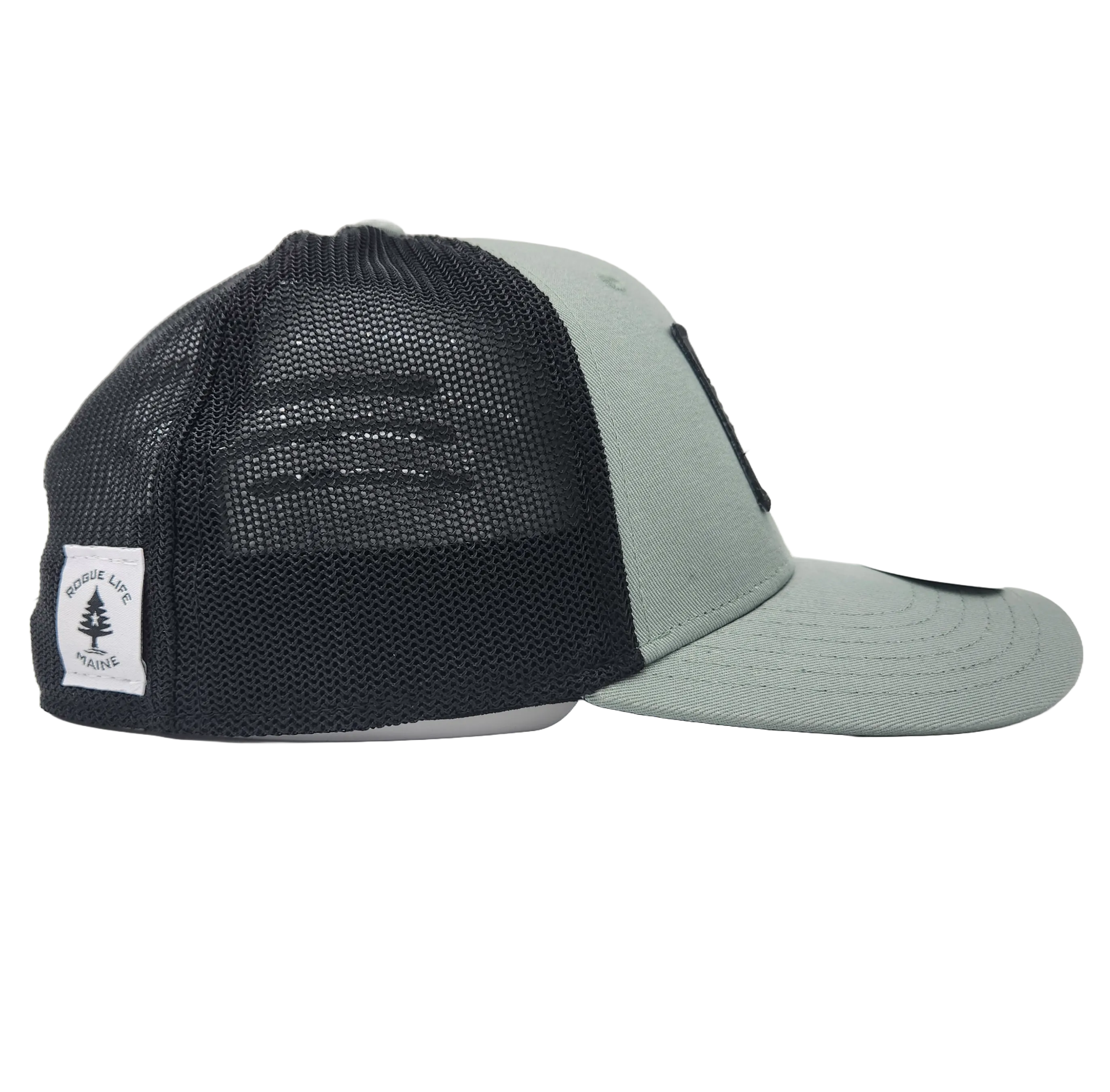 ME Flag Black Patch Trucker Hat