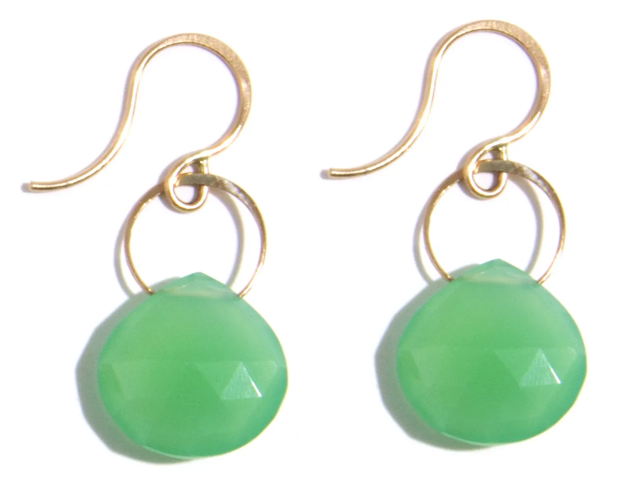 Medium Chrysoprase Single Drop Earrings