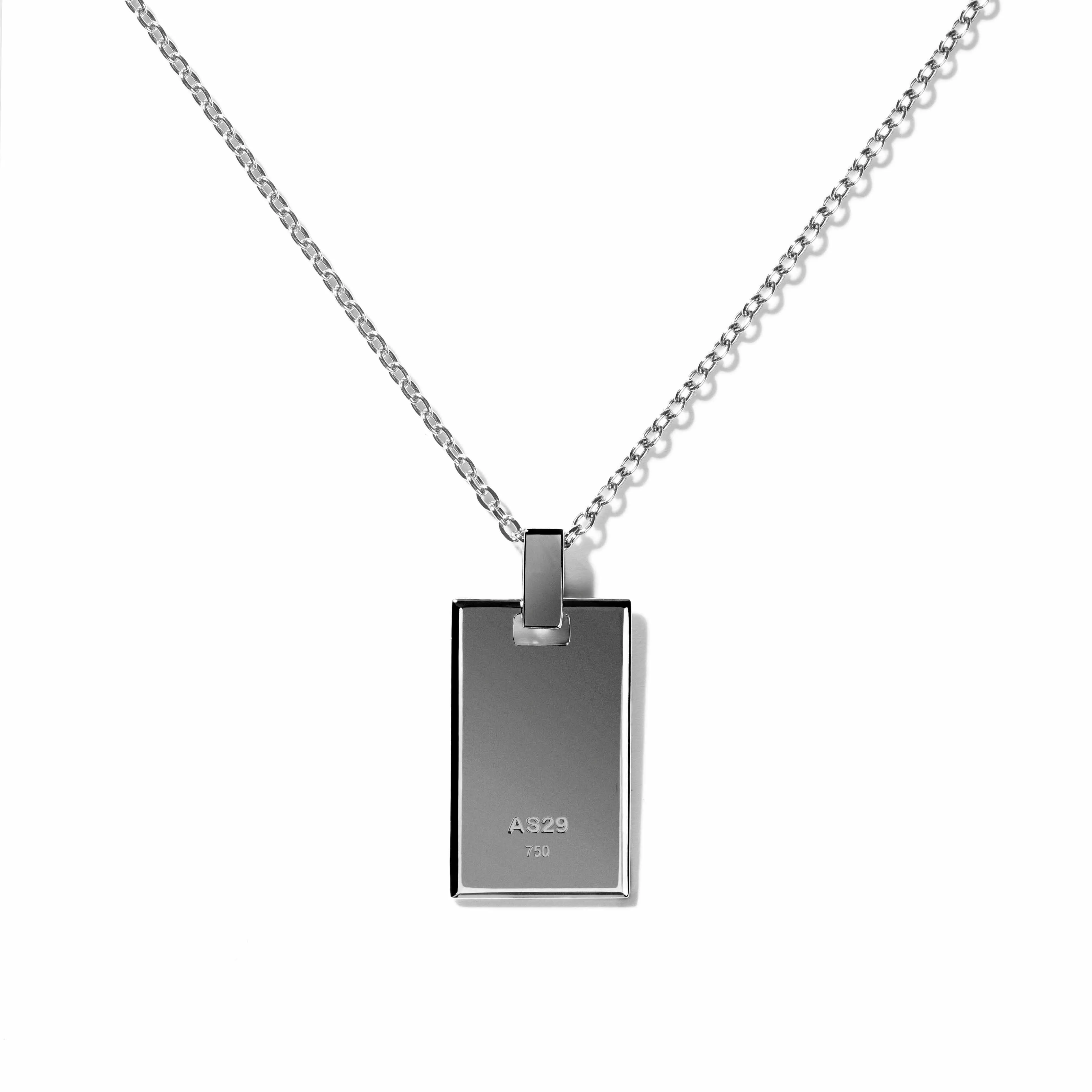 Medium Pave Diamond Tag Necklace