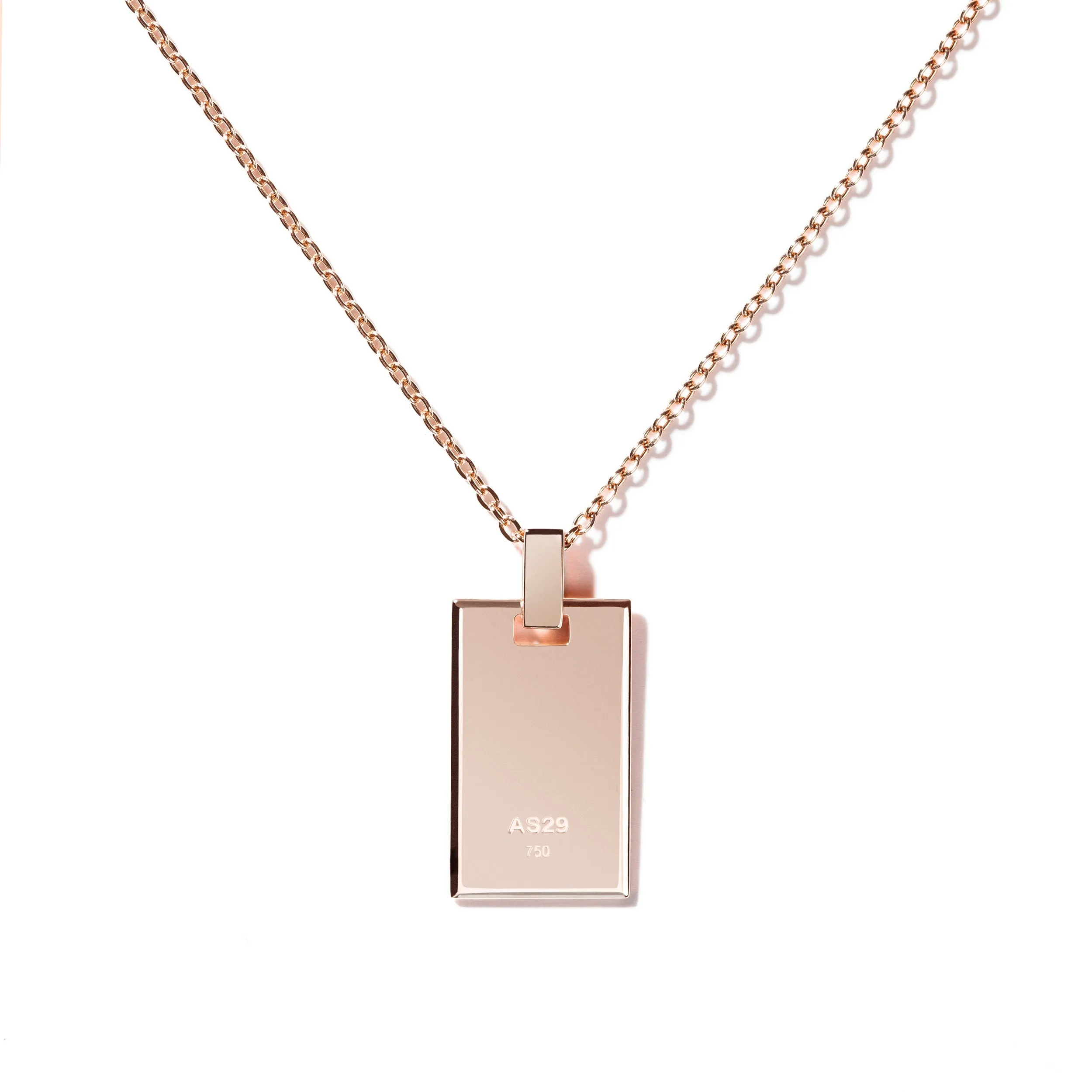 Medium Pave Diamond Tag Necklace