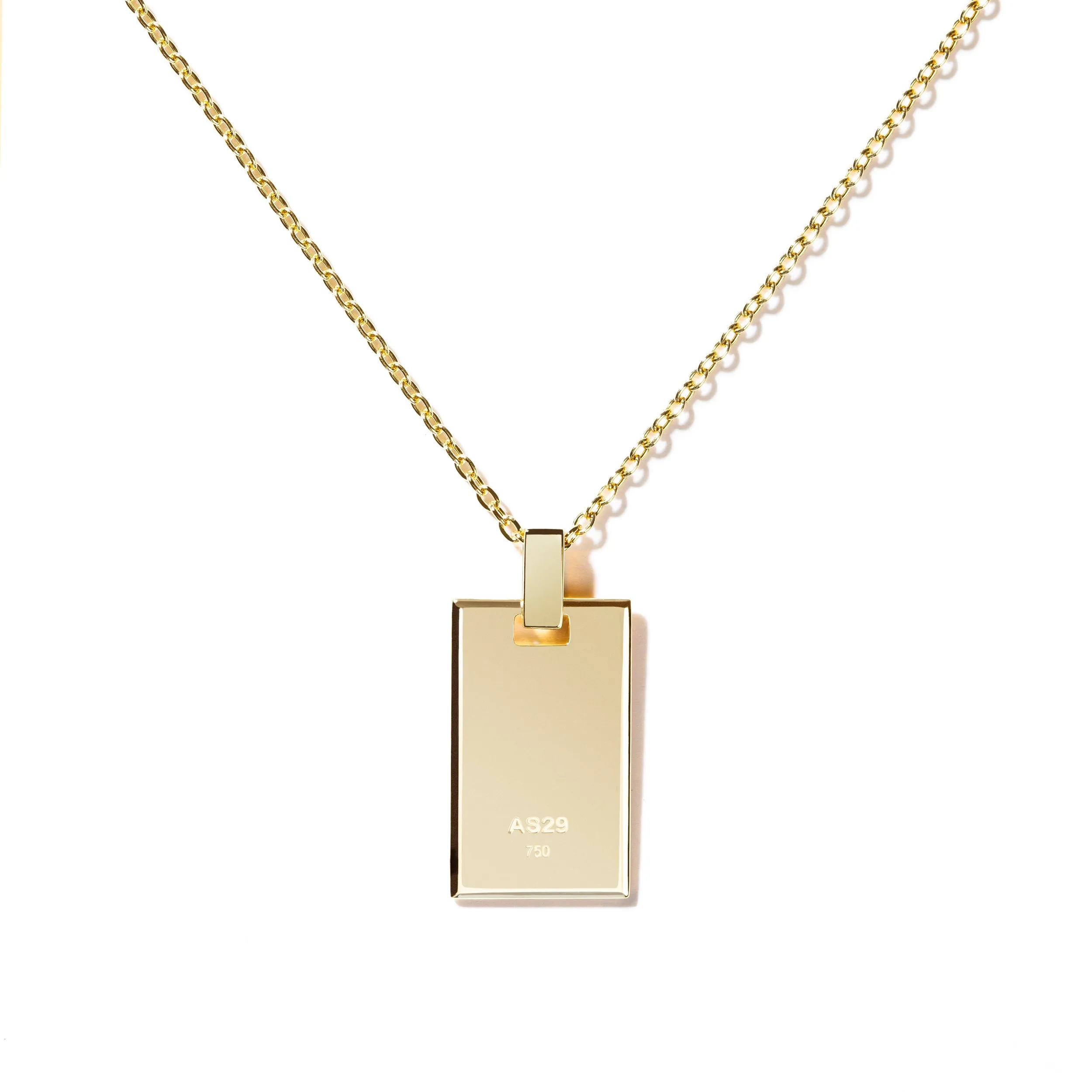 Medium Pave Diamond Tag Necklace