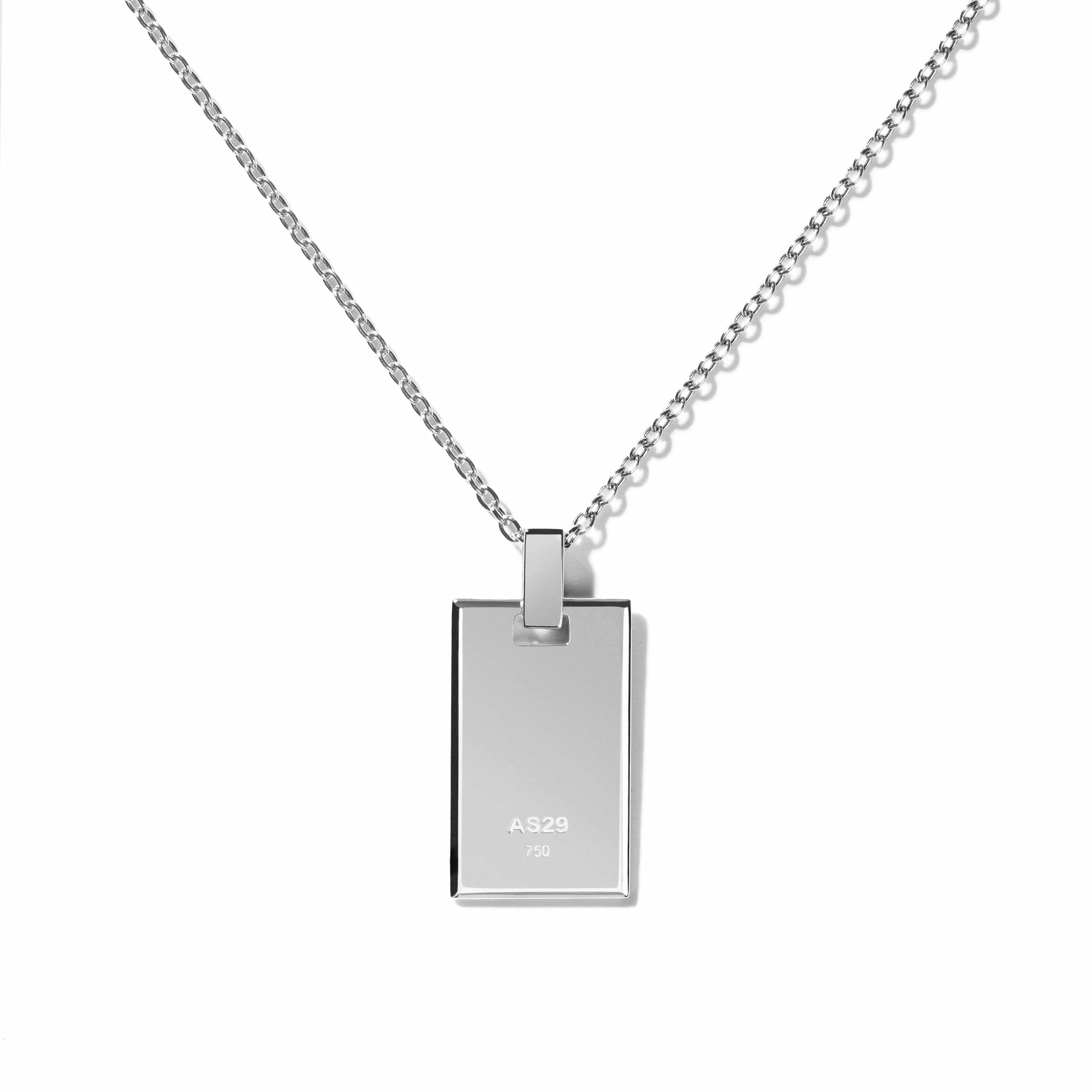 Medium Pave Diamond Tag Necklace