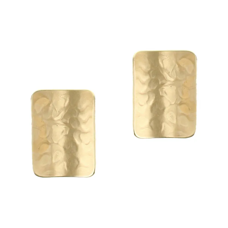 Medium Rounded Rectangle Clip or Post Earrings