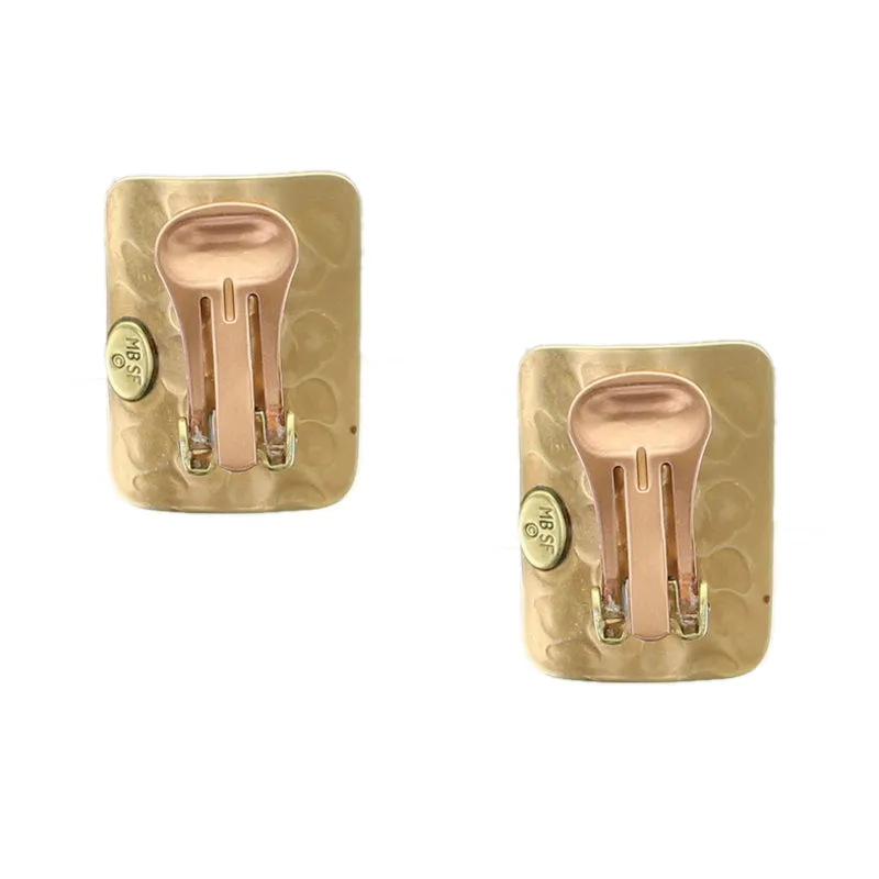 Medium Rounded Rectangle Clip or Post Earrings