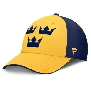 Men's Sweden Fanatics Yellow/Navy 2025 4 Nations Face-Off Stretch Fit Hat