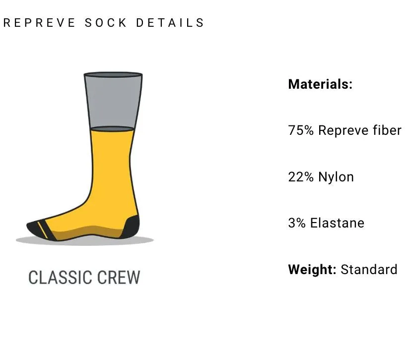 Merge4 Repreve Subtle Grape Black Classic Crew Socks