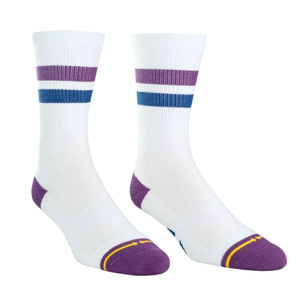 Merge4 Repreve Subtle Grape White Classic Crew Socks
