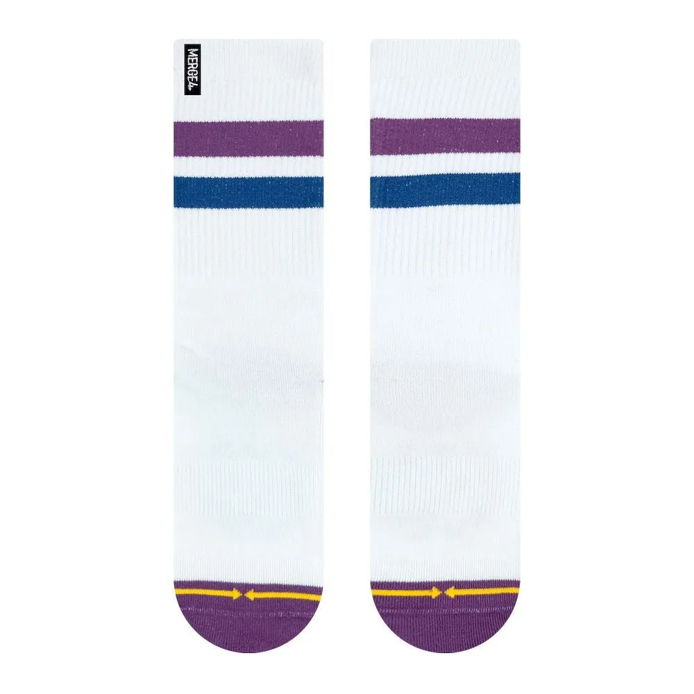 Merge4 Repreve Subtle Grape White Classic Crew Socks