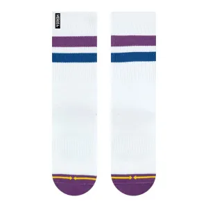 Merge4 Repreve Subtle Grape White Classic Crew Socks