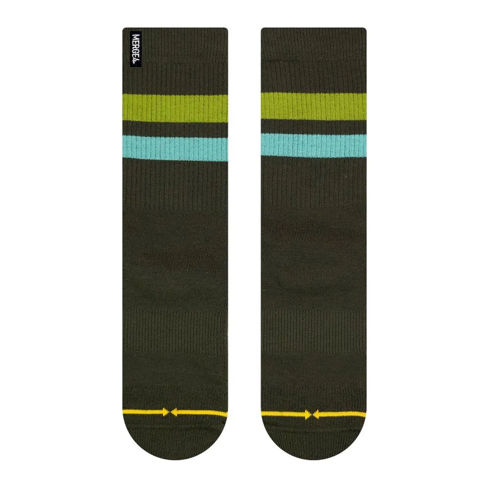 Merge4 Subtle Moss Classic Crew Socks - Green