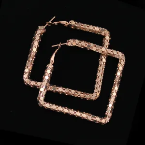 Metal Mesh Square Earrings