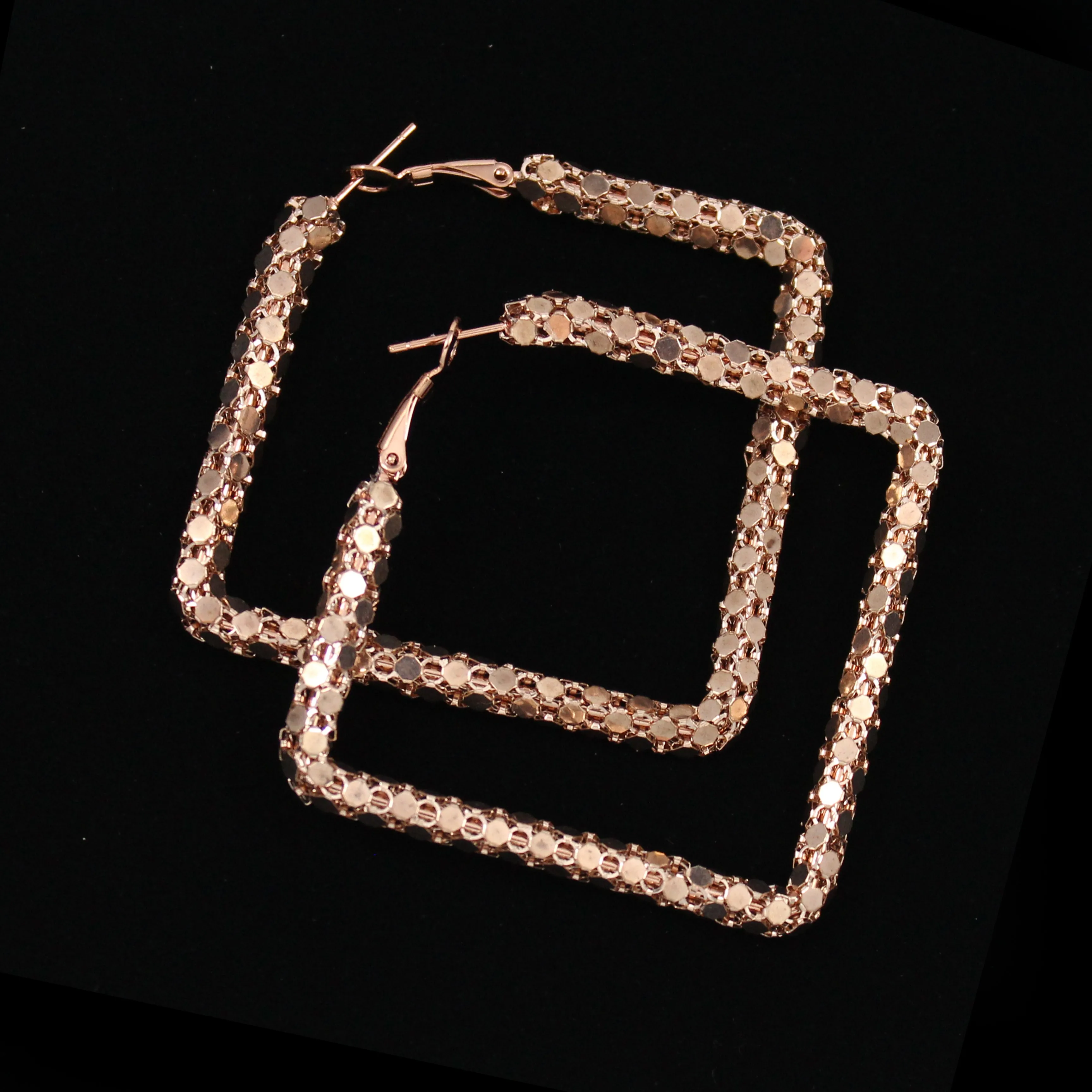 Metal Mesh Square Earrings