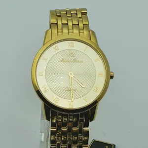 Michel Renee GS508 Gold on Gold Quartz Gents Dress Watch