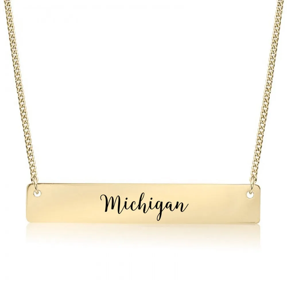 Michigan Gold / Silver Bar Necklace