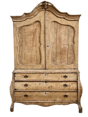 Mid-18th Century Dutch cabinet, C. 1740, Smaller proportions, hand-scraped finish