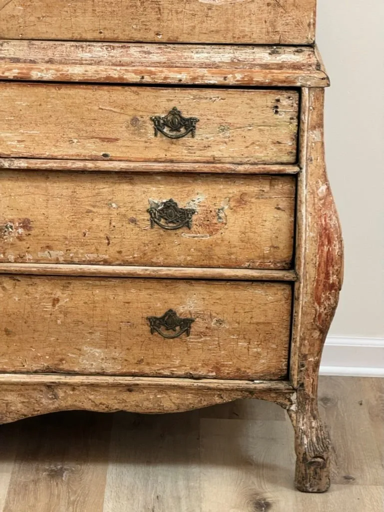 Mid-18th Century Dutch cabinet, C. 1740, Smaller proportions, hand-scraped finish