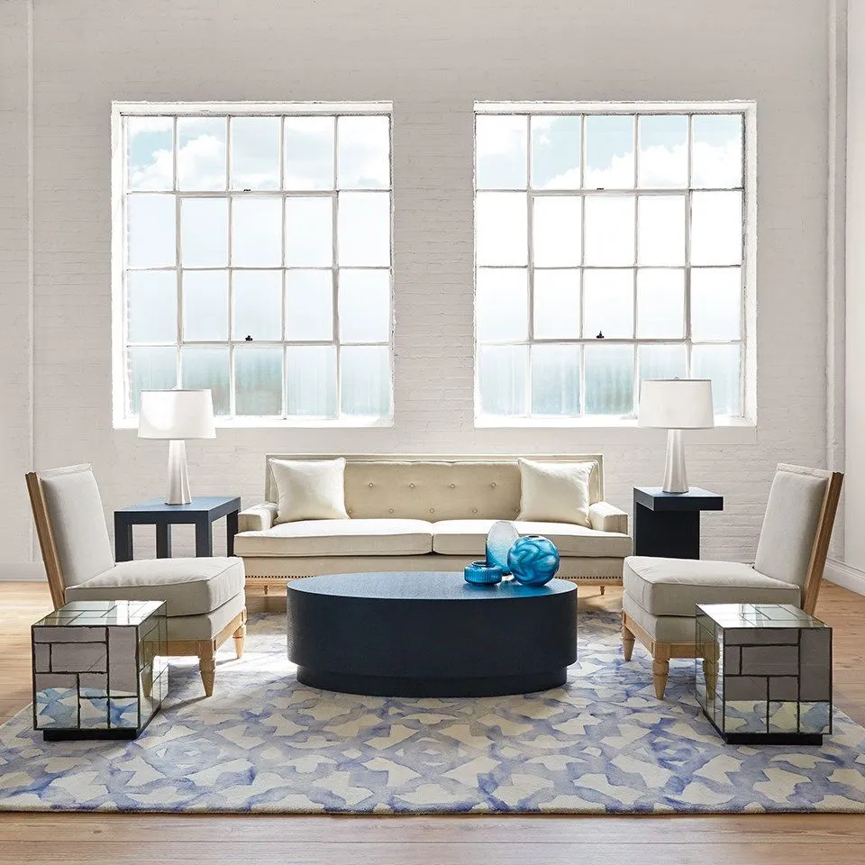 Mila Oval Coffee Table / Blue Steel