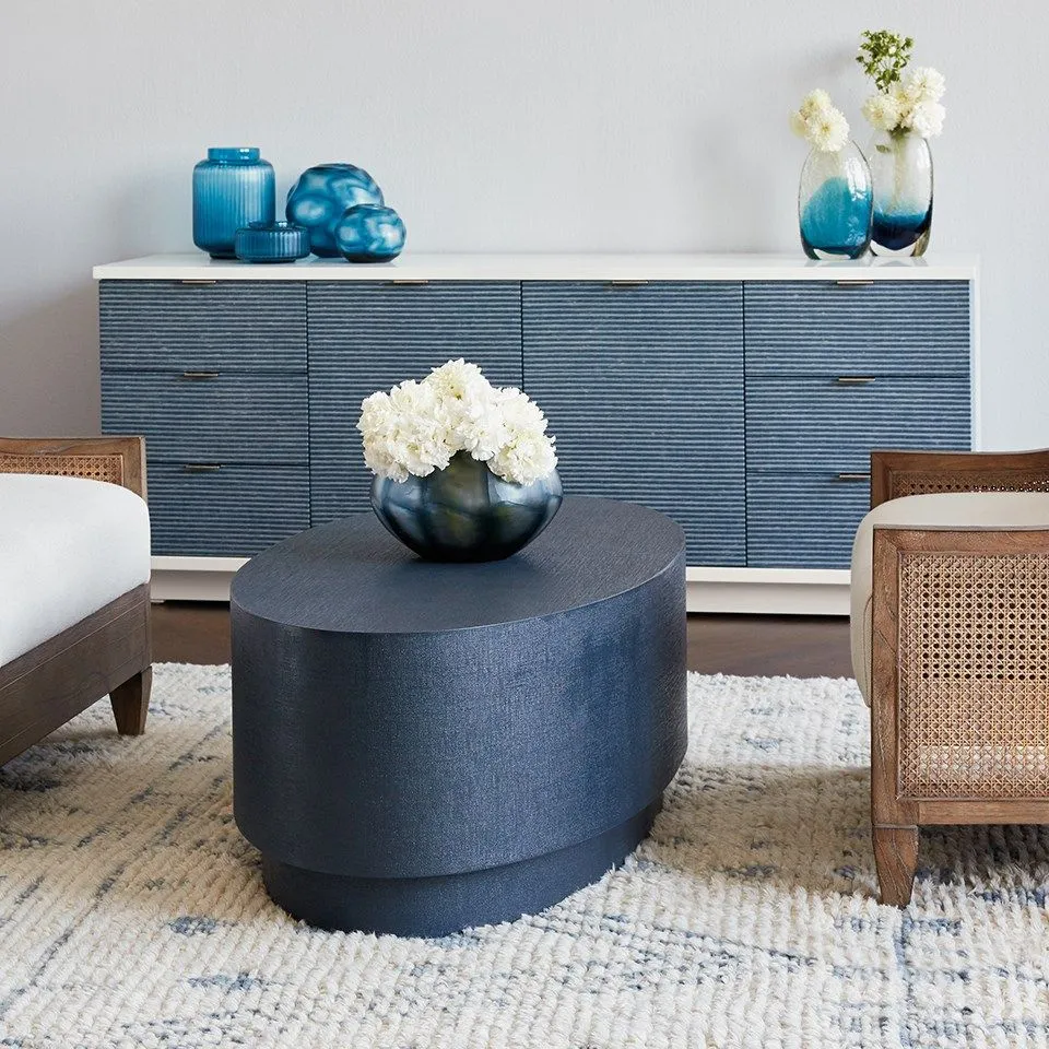 Mila Oval Coffee Table / Blue Steel