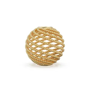 Milgrain Spiral Round Shape Solid Gold 14k 18k Handmade Gold Spacer Bead Jewelry Making Supply 6mm 8mm 10mm