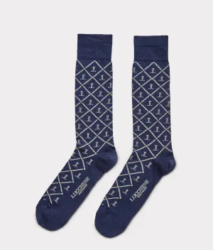 Mirrored-L Dress Sock :: Navy