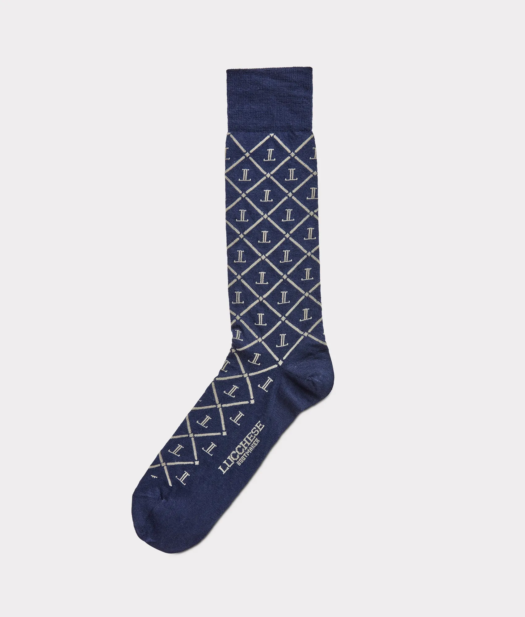 Mirrored-L Dress Sock :: Navy