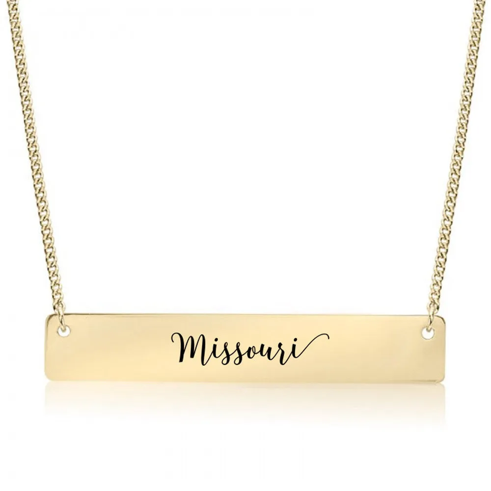 Missouri Gold / Silver Bar Necklace