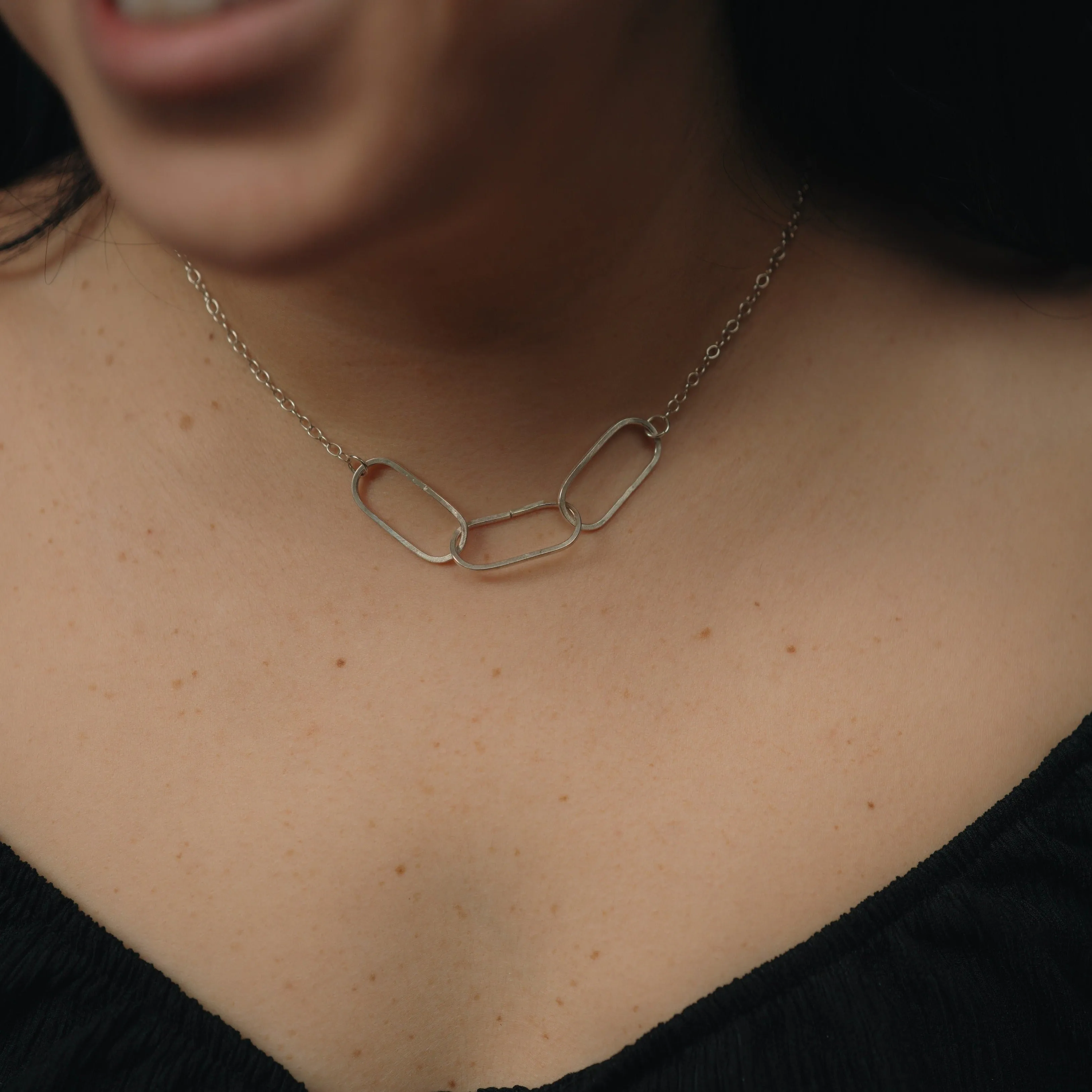 Mixed Link Necklace in Sterling Silver