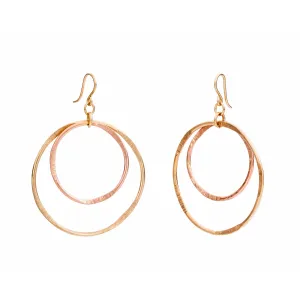 Mixed Metal Free Formed Dangle Earrings