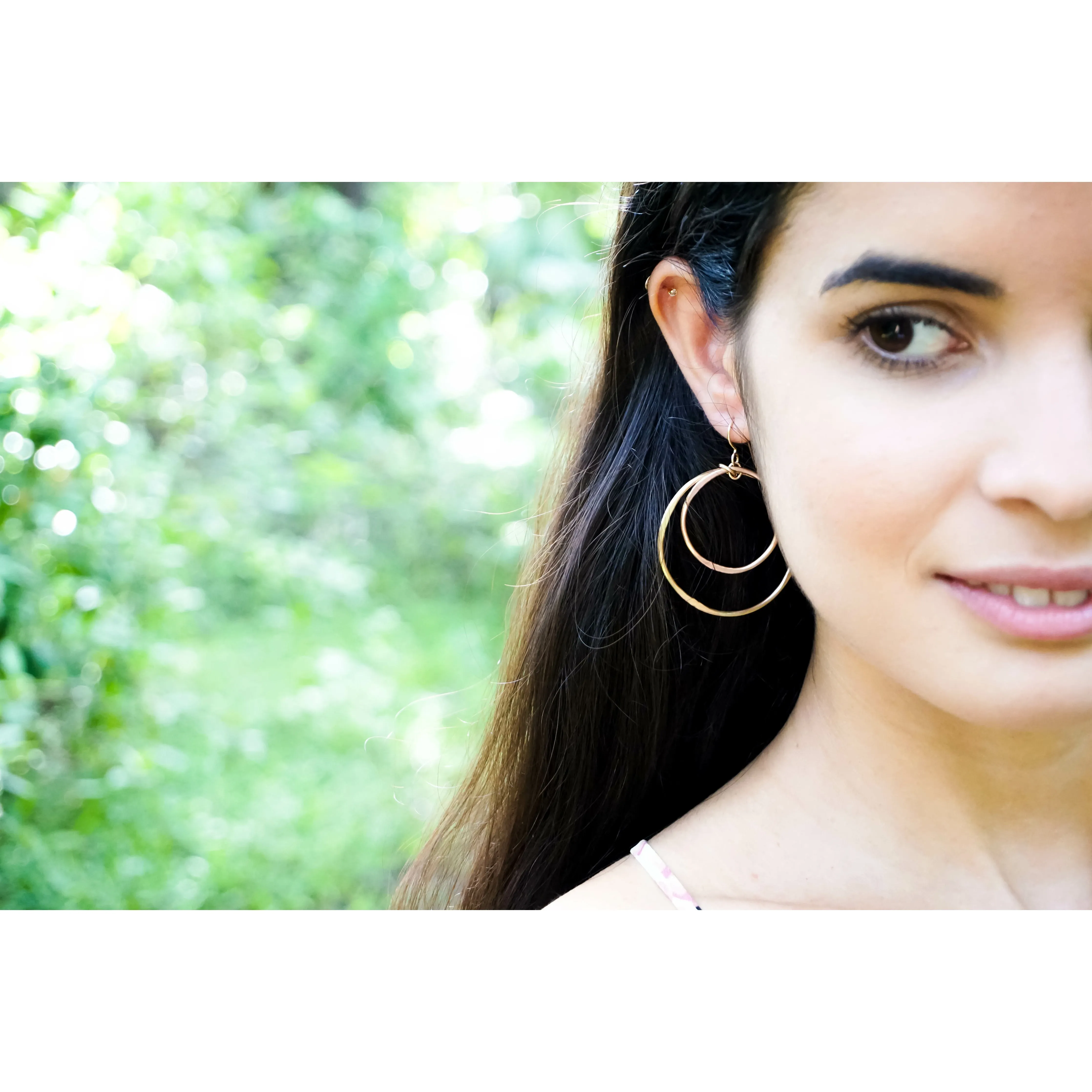 Mixed Metal Free Formed Dangle Earrings