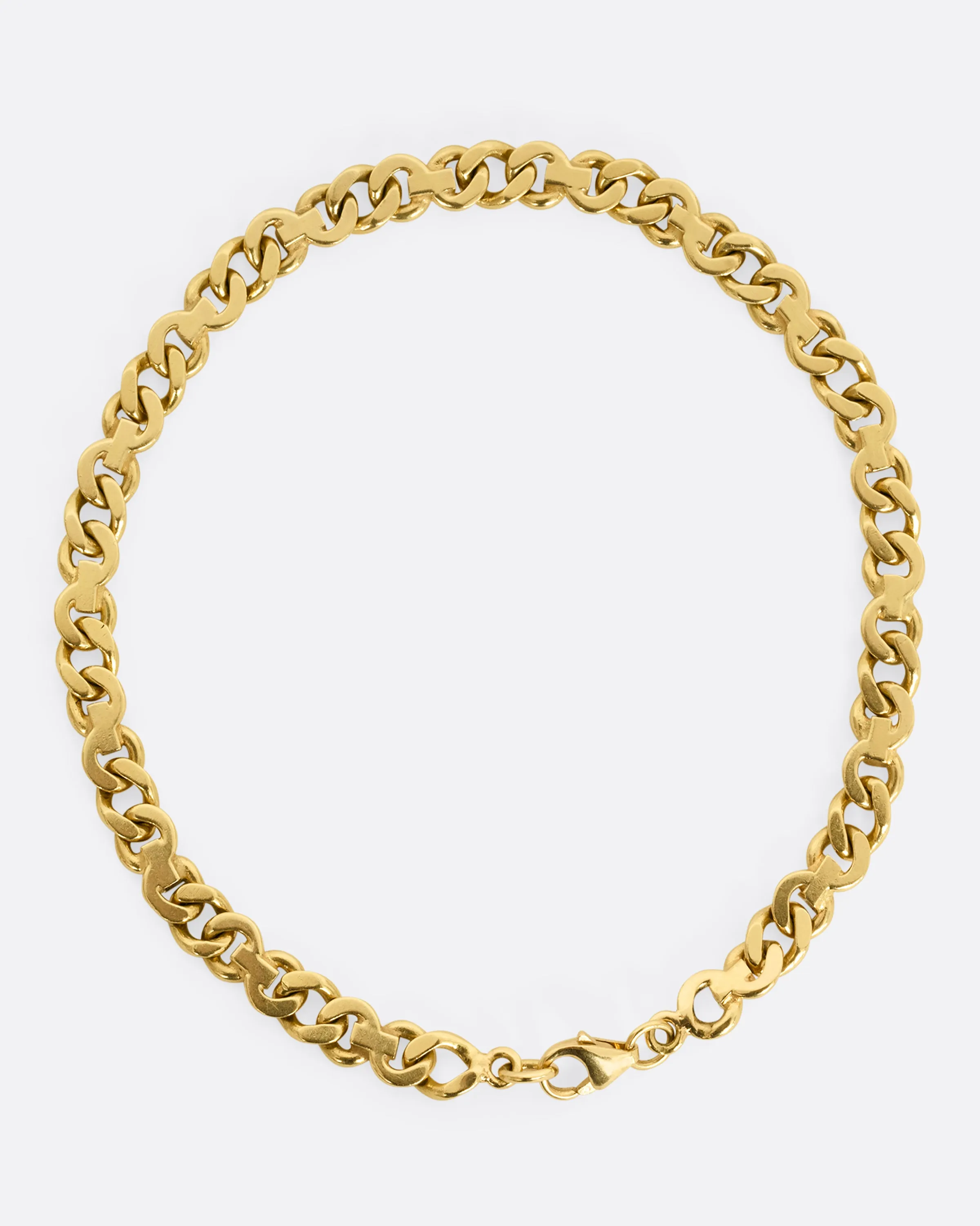 Mixed Rounded Curb Link Chain Bracelet