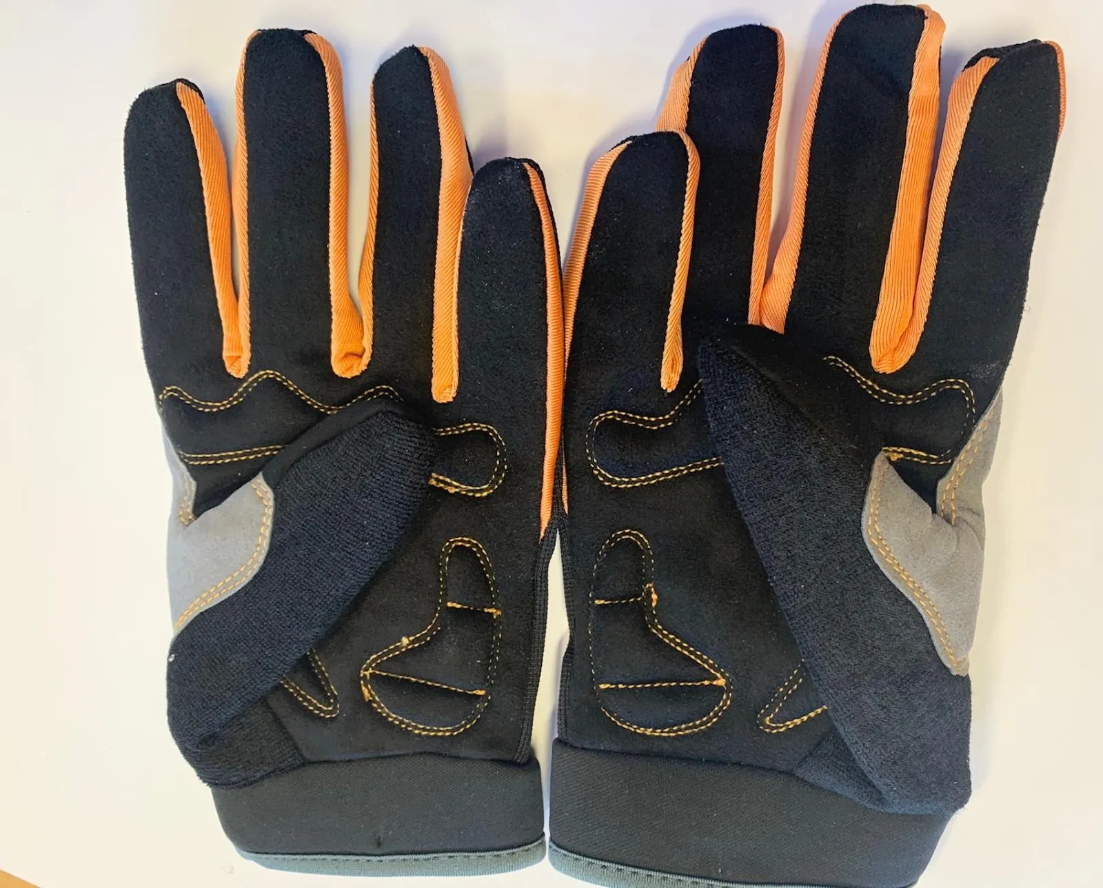 Mongoose L/XL Full Finger Bike Bicycle Padded Gloves Black BMX Mountain New