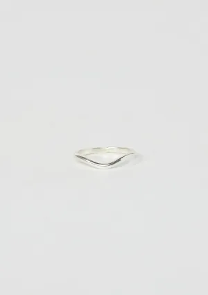 Moon Pi Silver Arched Stacking Ring