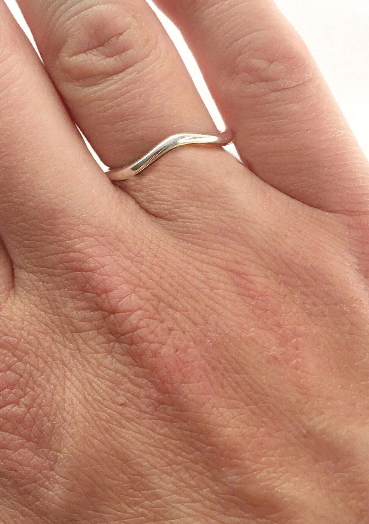 Moon Pi Silver Arched Stacking Ring