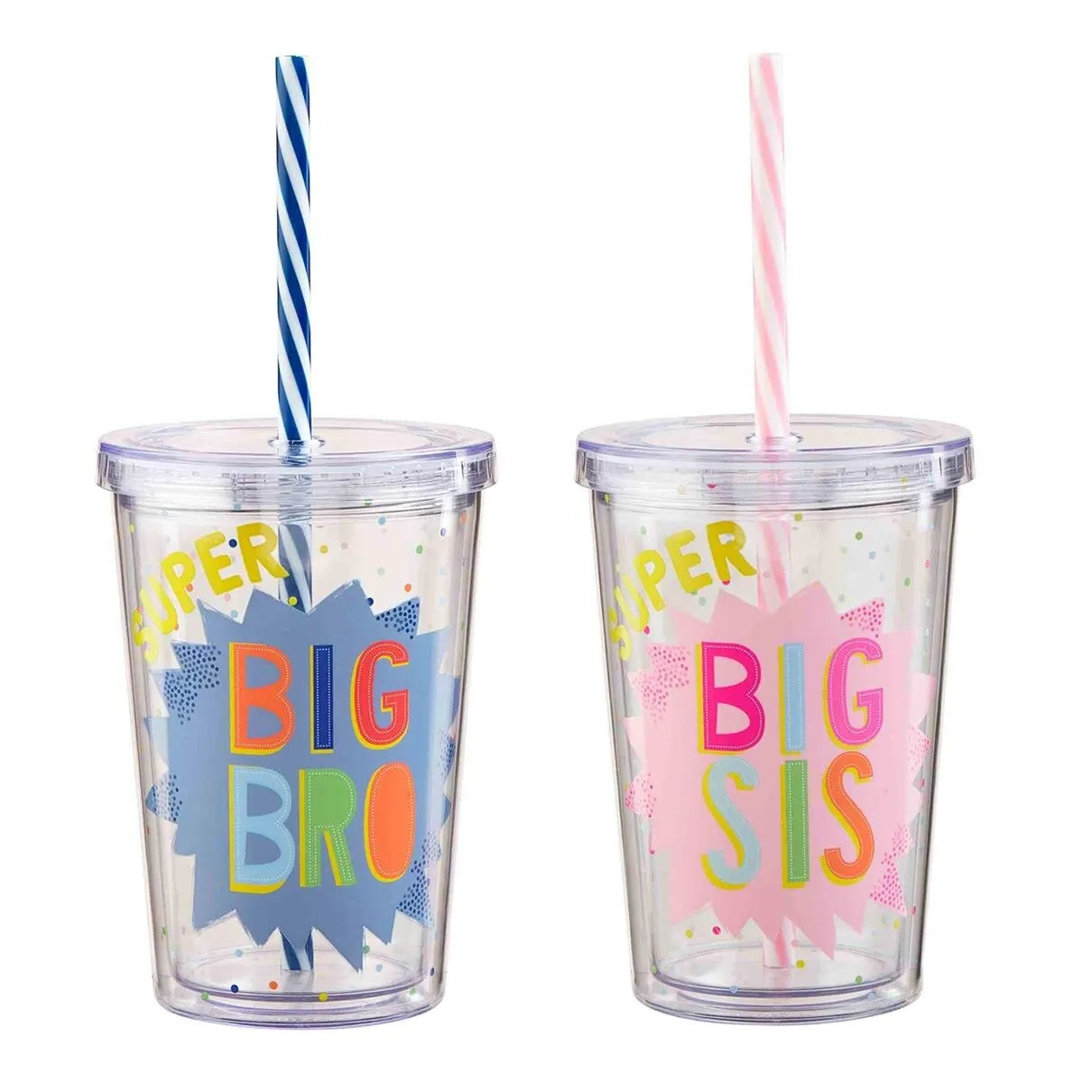 Mud Pie Big Sibling Tumbler with Straw