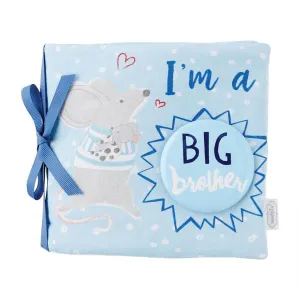 Mud Pie "I'm A Big Brother" Soft Printed Cotton Book & Pin
