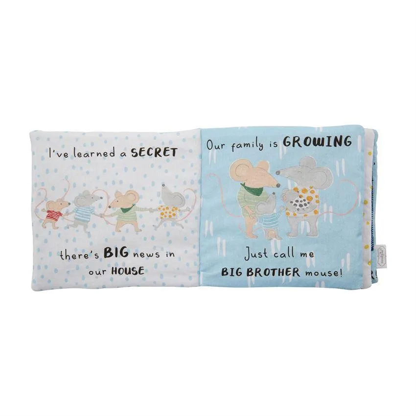Mud Pie "I'm A Big Brother" Soft Printed Cotton Book & Pin
