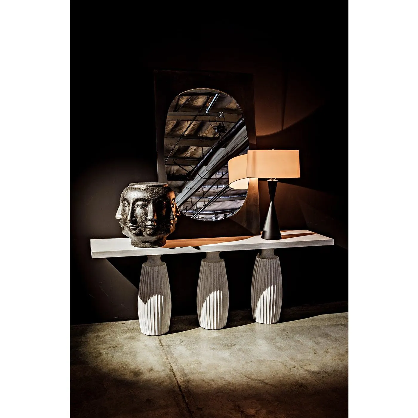 Multi-Face Stool, Black Fiber Cement