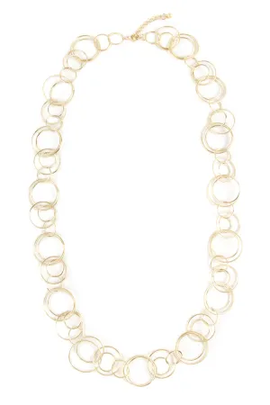 MULTIPLE LINKED HOOP NECKLACE
